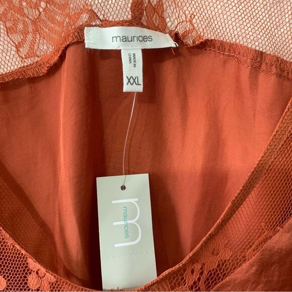 Maurices Satin Camisole Lace Trim Tank Top Sz XXL Coquette - Picture 3 of 6